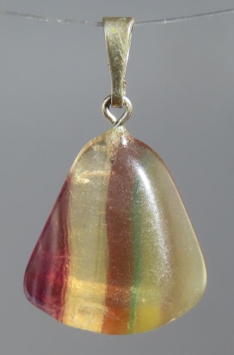 Fluorit, přívěsek ve stříbře