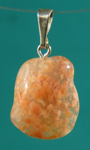 Pendants Moss Agate rose tumbled