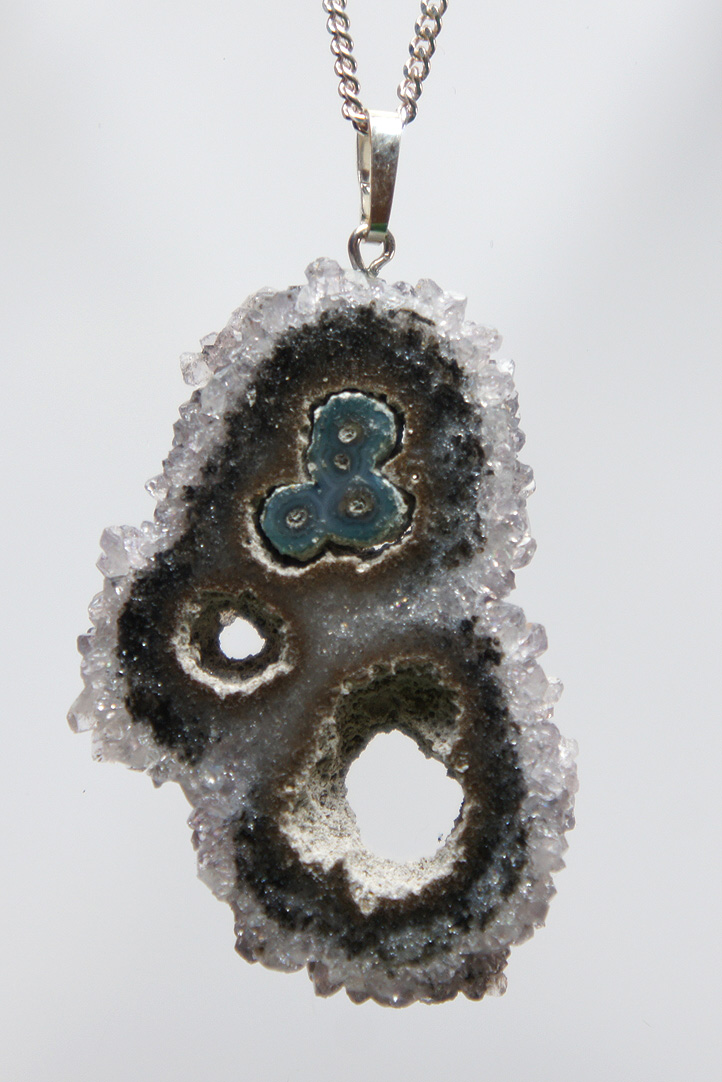 Ametystové slunce - přívěsek ve stříbře