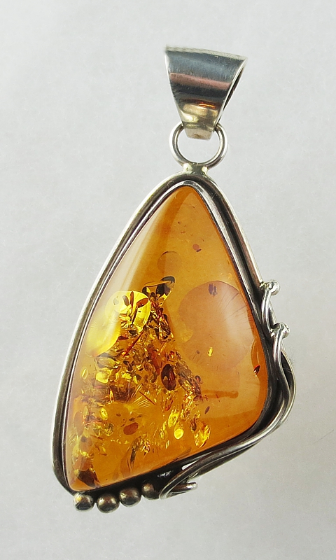 Amber, Pendant, Silver 925