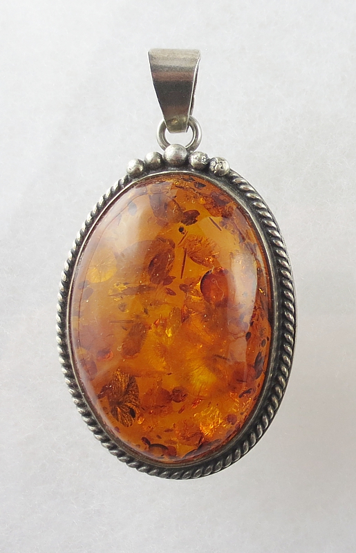 Amber, Pendant, Silver 925