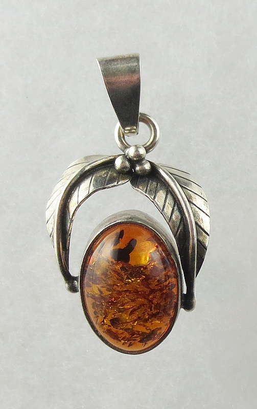 Amber, Pendant, Silver 925