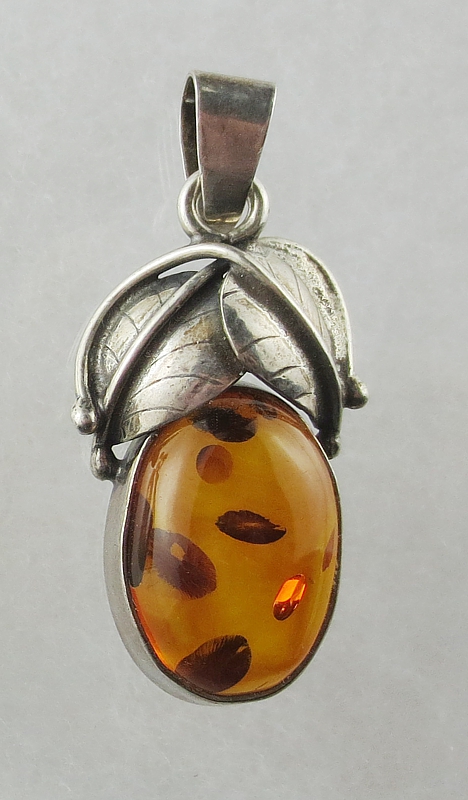 Amber, Pendant, Silver 925