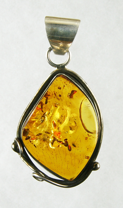 Amber, Pendant, Silver 925