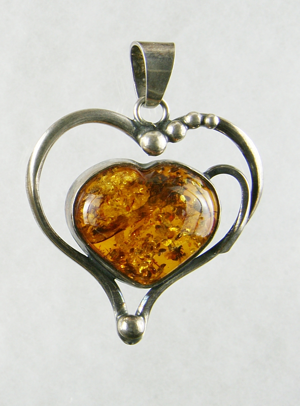 Amber, Pendant, Silver 925