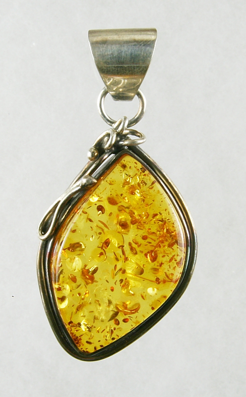 Amber, Pendant, Silver 925