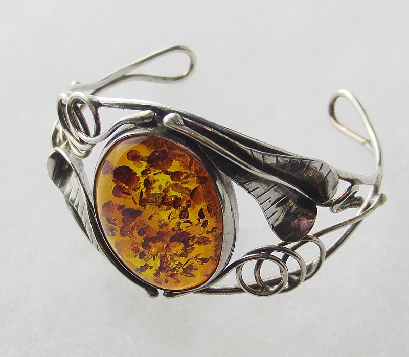 Amber, Bracelet, Silver 925