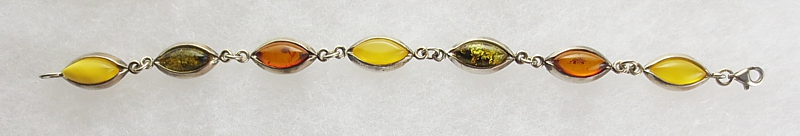 Amber, Bracelet, Silver 925