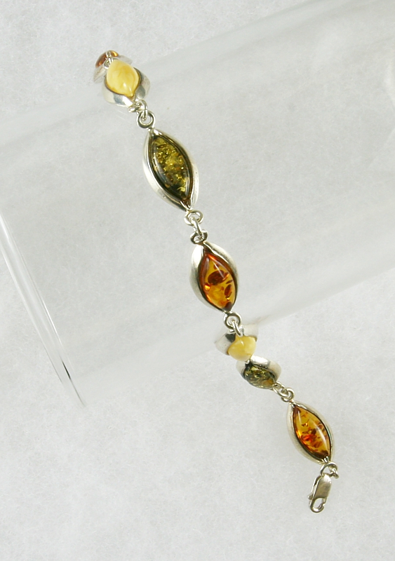 Amber, Bracelet, Silver 925