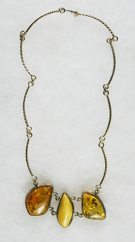 Amber, Necklace, Silver 925