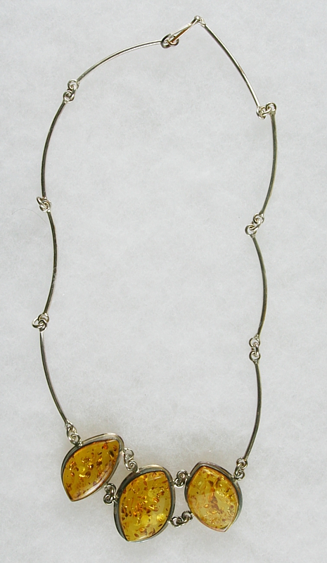 Amber, Necklace, Silver 925