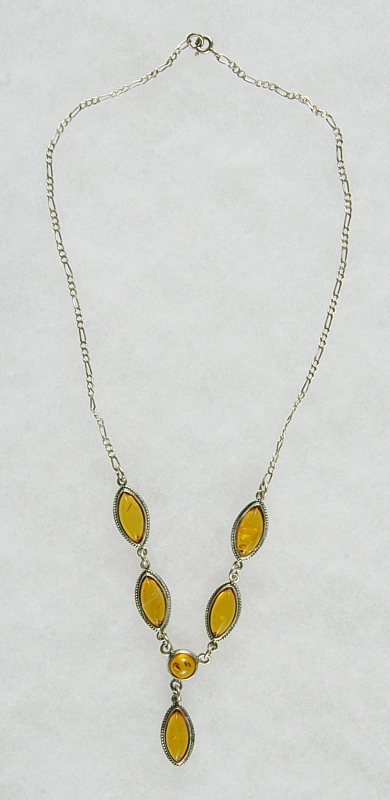 Amber, Necklace, Silver 925