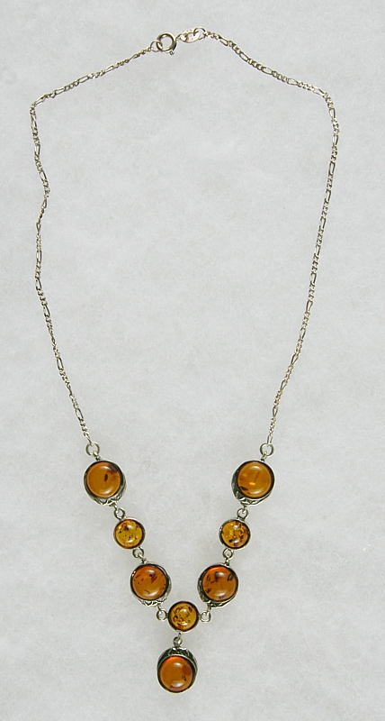 Amber, Necklace, Silver 925