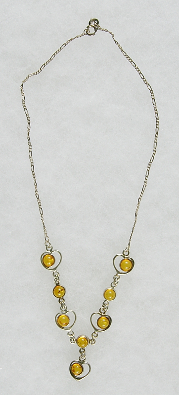 Amber, Necklace, Silver 925