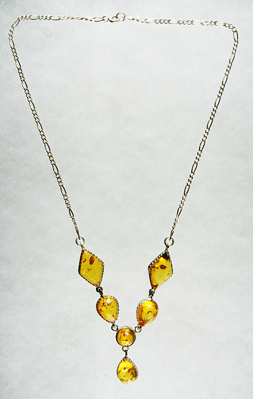 Amber, Necklace, Silver 926