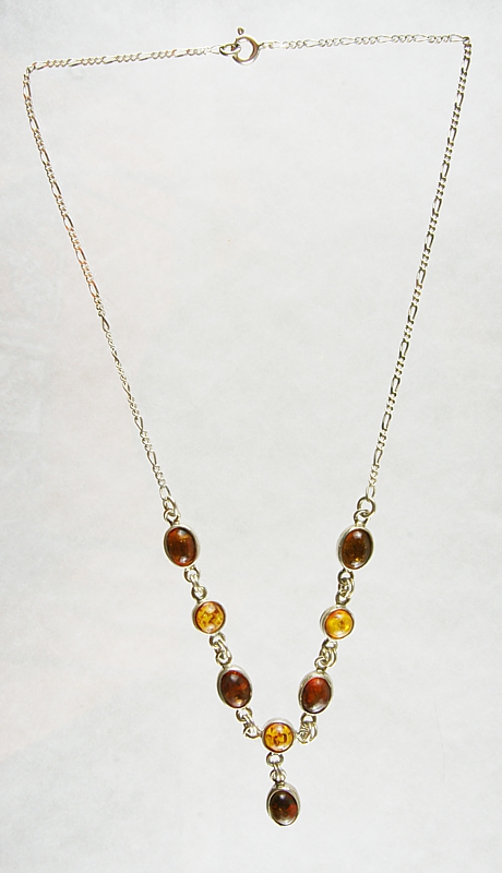 Amber, Necklace, Silver 928