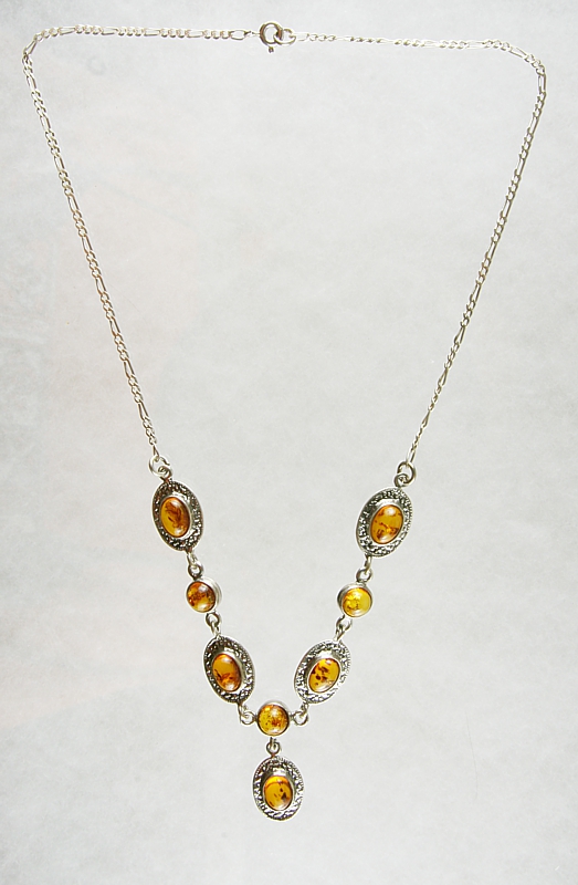 Amber, Necklace, Silver 929