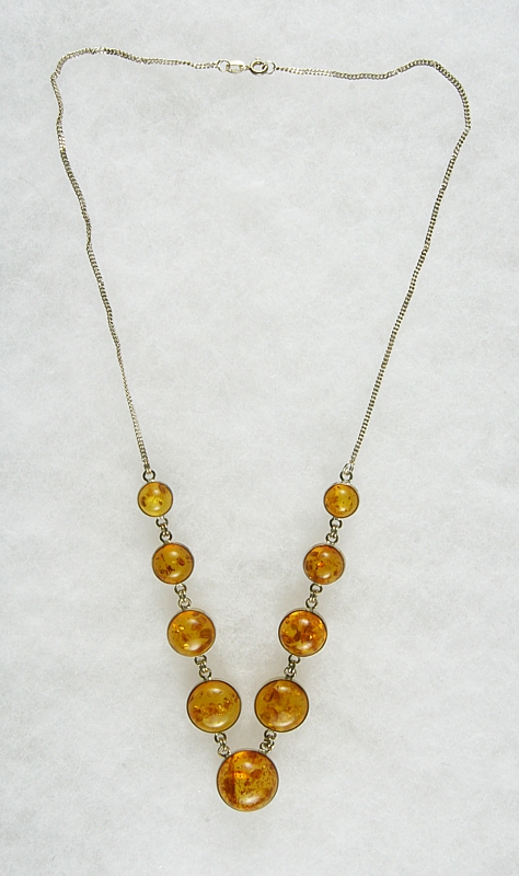 Amber, Necklace, Silver 930