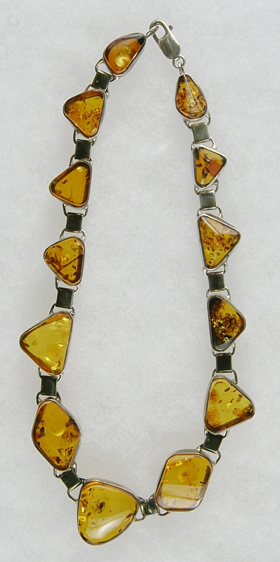 Amber, Necklace, Silver 925