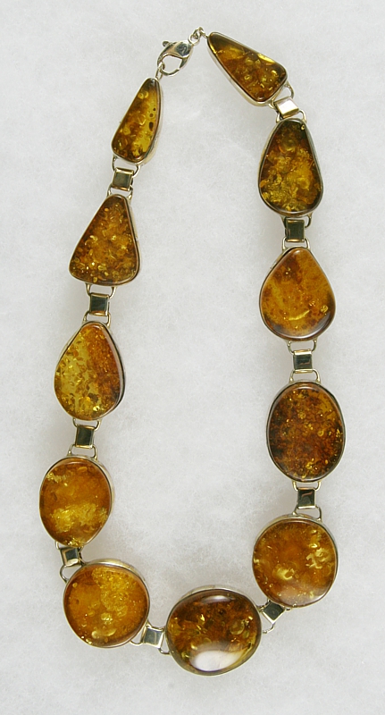 Amber, Necklace, Silver 929