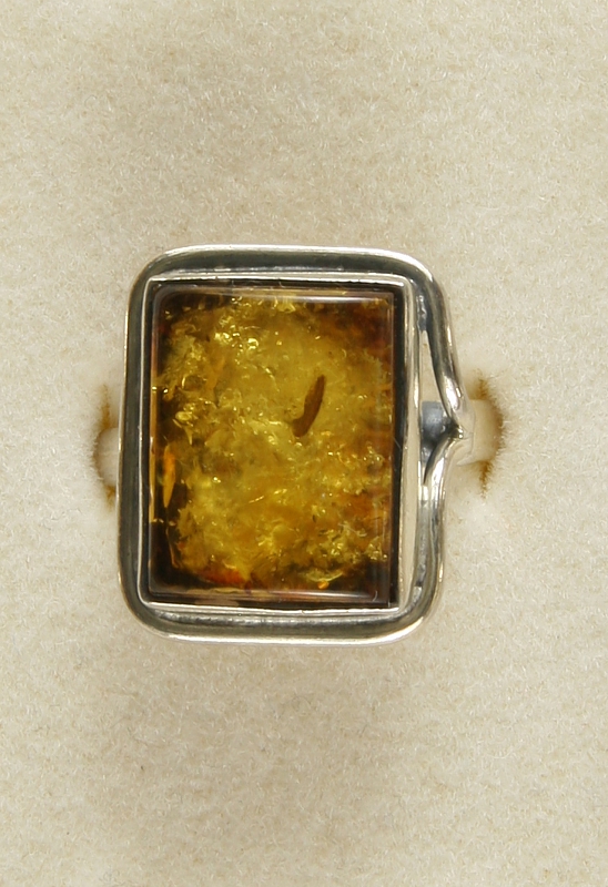 Amber, Ring, Silver 925