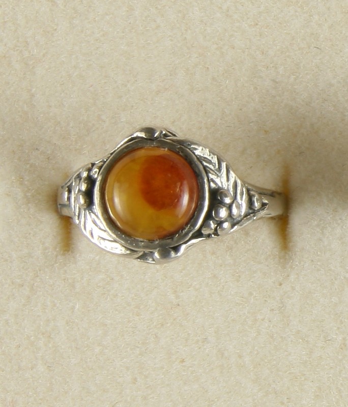 Amber, Ring, Silver 925