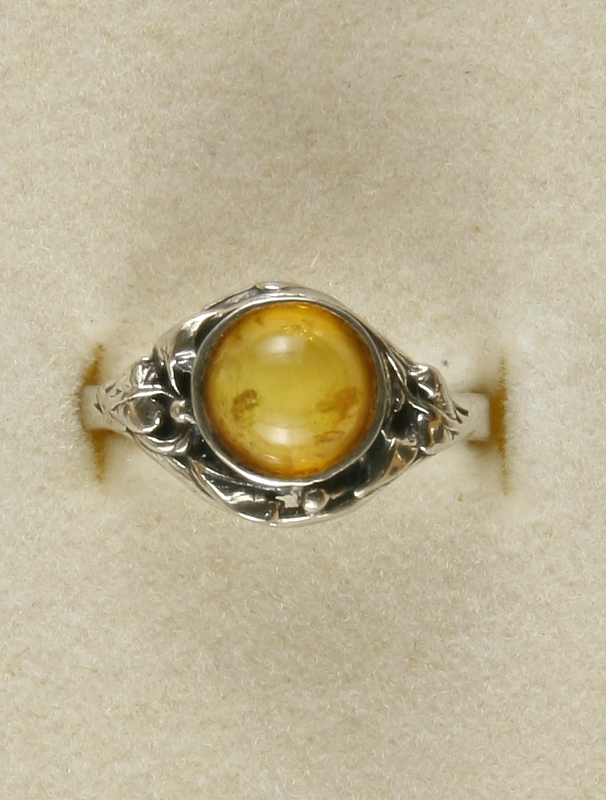 Amber, Ring, Silver 925