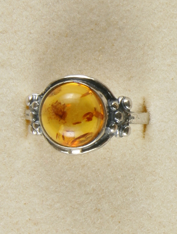 Amber, Ring, Silver 925