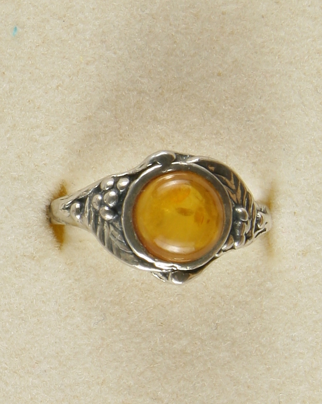 Amber, Ring, Silver 925