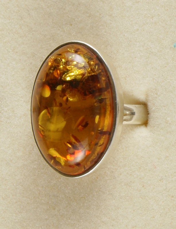 Amber, Ring, Silver 925