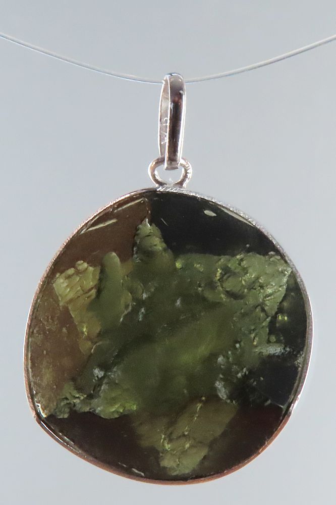Star of David - Silver Pendant with Faceted Moldavite
