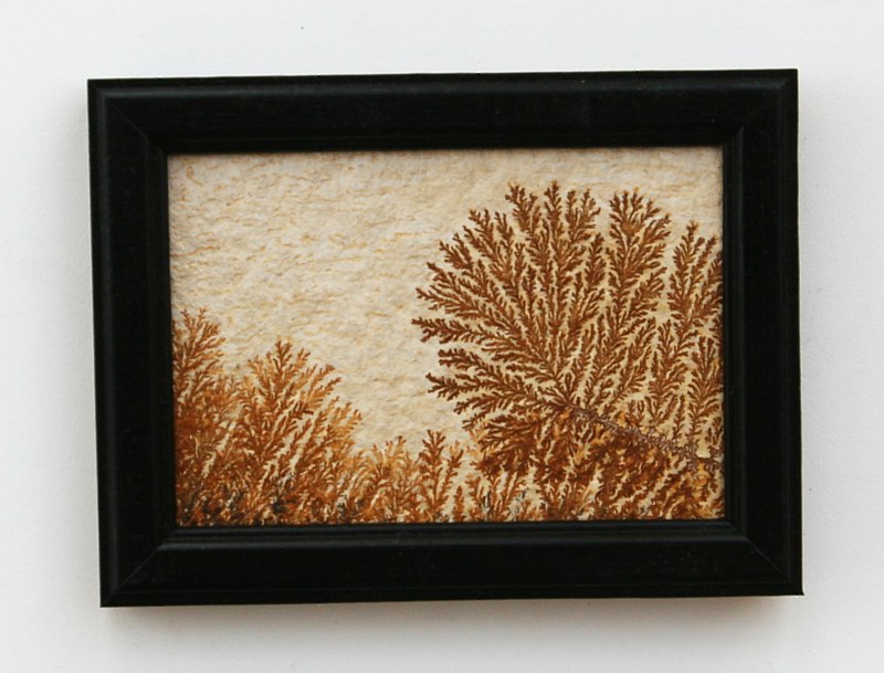 Dendrite picture with wooden frame S