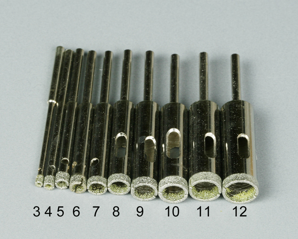 Jádrový diamantový vrták jemný (zrnitost 100), Ø12,0 mm