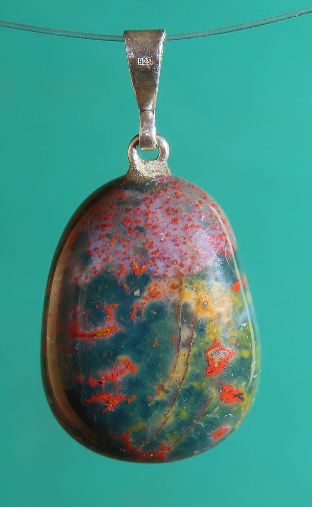 Heliotrop, přívěsek ve stříbře