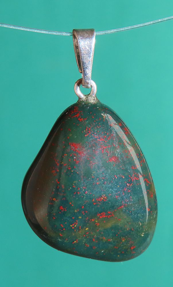 Heliotrop, přívěsek ve stříbře