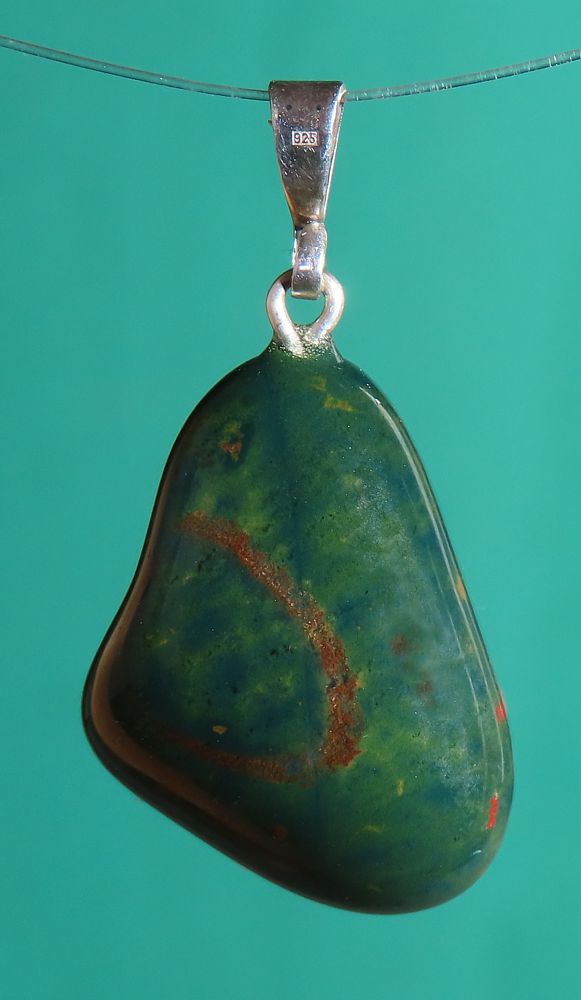 Heliotrop, přívěsek ve stříbře