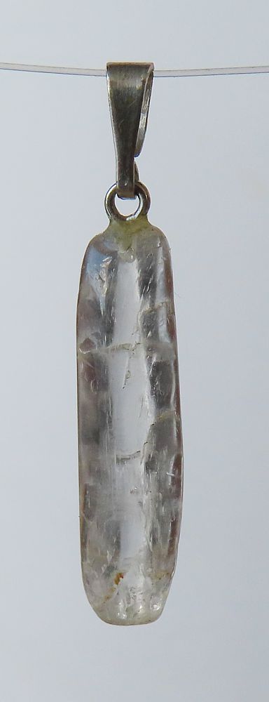 Kunzit Trommelstein-Anhänger mit 925 Silberöse