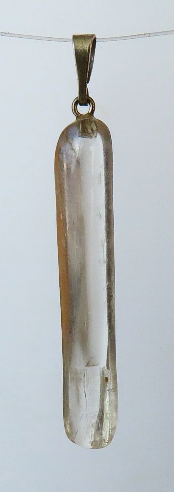 Kunzite Pendant, tumbled with 925 Silver Bail