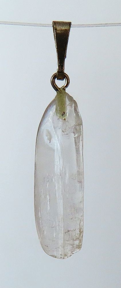 Kunzite Pendant, tumbled with 925 Silver Bail