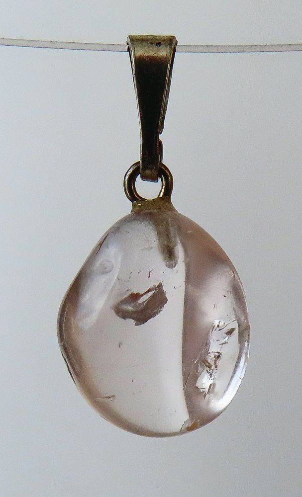 Kunzit Trommelstein-Anhänger mit 925 Silberöse