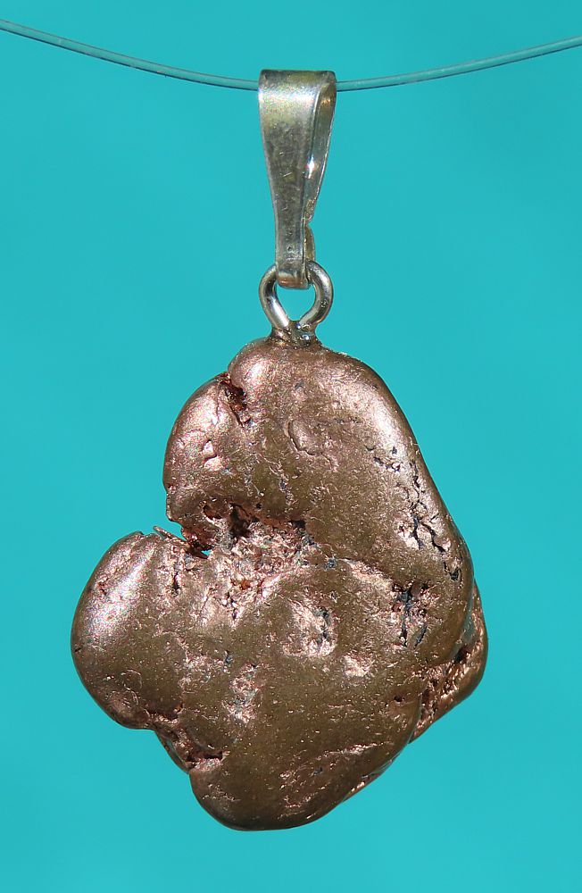 Native Copper Pendant with 925 Silver Bail