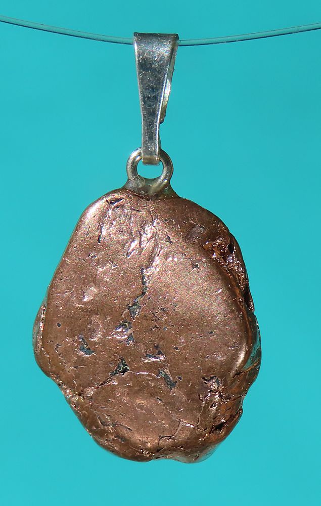 Native Copper Pendant with 925 Silver Bail