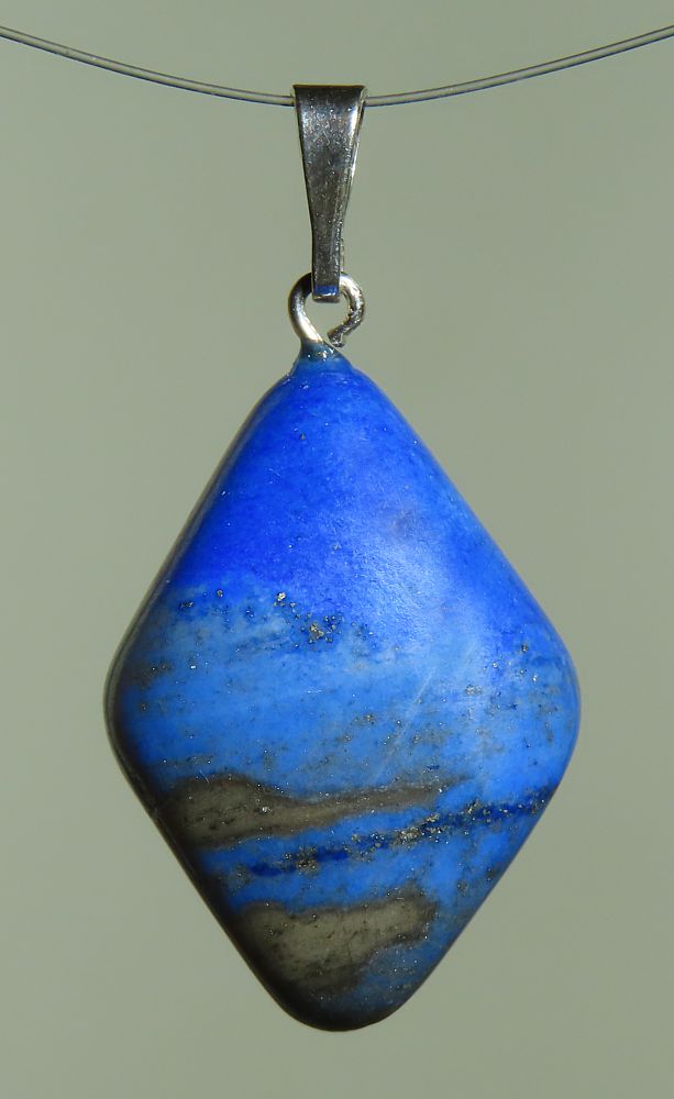 Lapis Lazuli Trommelstein-Anhänger mit 925 Silberöse