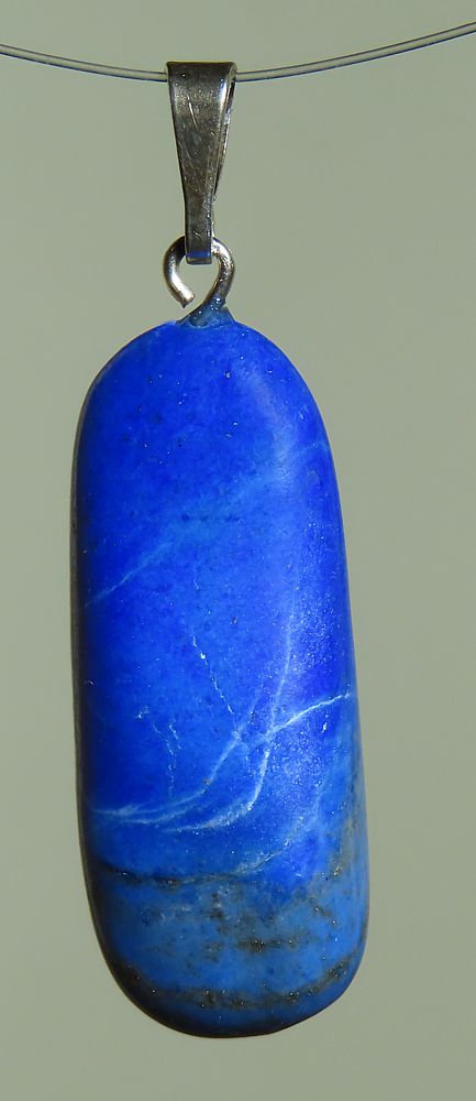 Lapis Lazuli Trommelstein-Anhänger mit 925 Silberöse