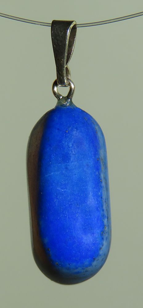 Lapis Lazuli Trommelstein-Anhänger mit 925 Silberöse