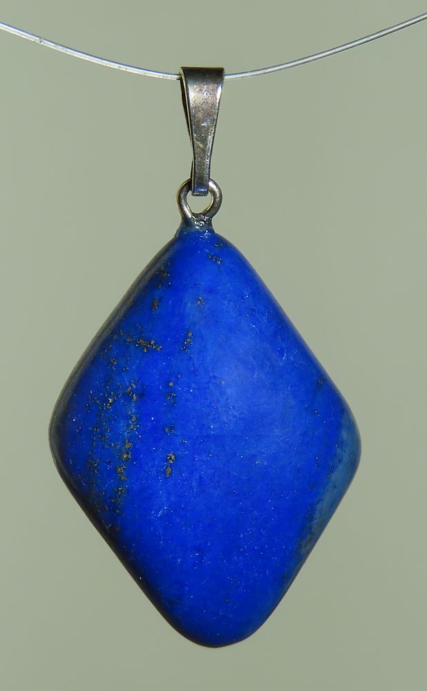 Lapis Lazuli Trommelstein-Anhänger mit 925 Silberöse