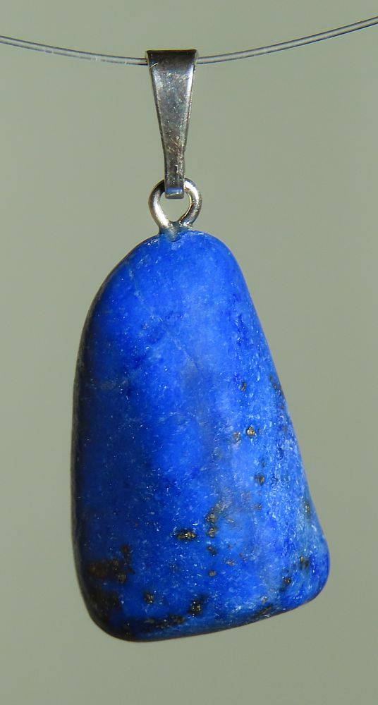 Lapis Lazuli Trommelstein-Anhänger mit 925 Silberöse