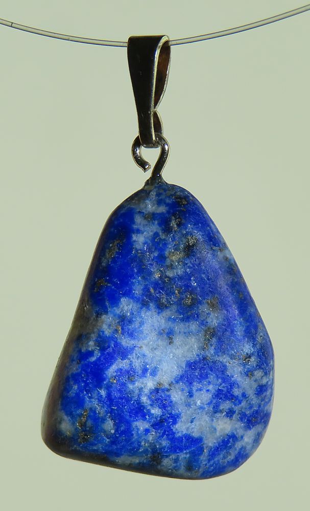 Lapis Lazuli Trommelstein-Anhänger mit 925 Silberöse