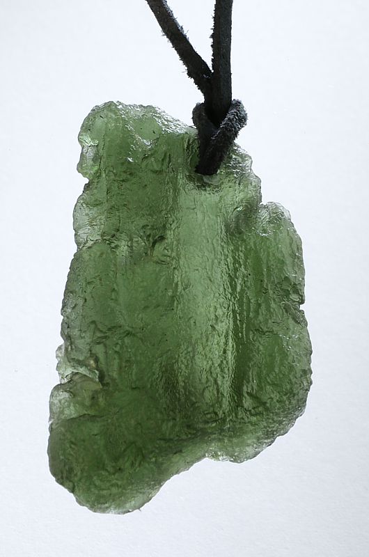 Moldavite pendant with leather cord