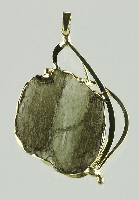 Moldavite, pendant gold plated